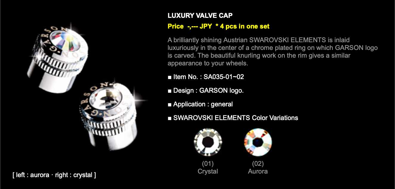 Garson D.A.D.  Luxury Valve Caps